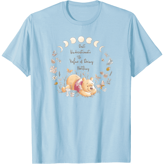 Winnie The Pooh Inspirational Pooh Quote Poster Unisex Softstyle T-Shirt for Men Women Kids,Light Blue Color,Size M