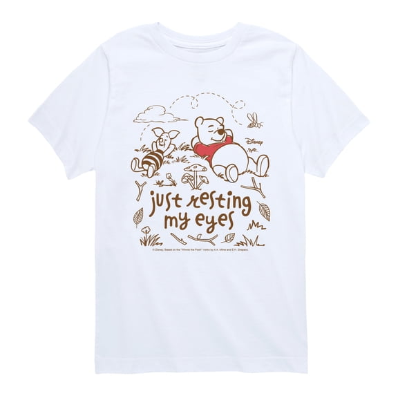 Winnie The Pooh - Just Resting My Eyes - Youth Boys Short Sleeve Graphic T-Shirt