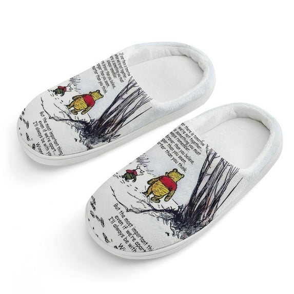 Winnie The Pooh Kids Cotton Slippers Slip-on Indoor Memory Foam House Shoes Fluffy Slippers Furry Cozy Comfy Slippers Boys Girls