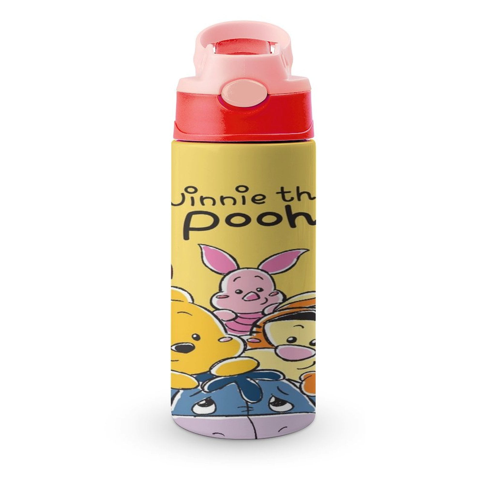 Winnie The Pooh Kids Water Bottle with Straw Lid Insulated Stainless ...