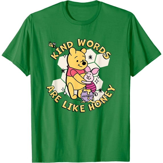 Winnie The Pooh - Kind Words Are Like Honey T-Shirt for Men Women, Irish Green Color, Size S