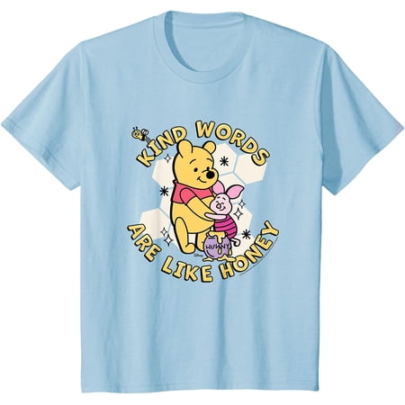 Winnie The Pooh - Kind Words Are Like Honey Youth T-Shirt for Boy Girl Kids Toddler, Light Blue Color, Size 2T