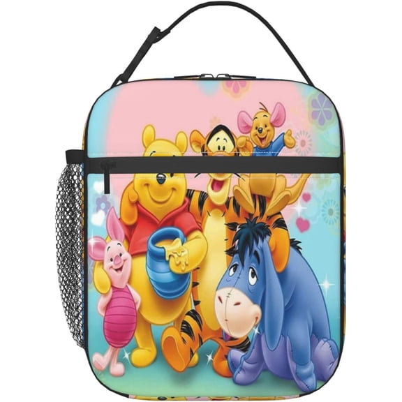 Winnie The Pooh Lunch Bag Insulated Lunch Box With Compartments Waterproof Reusable Tote Bag For Work Hiking Travel