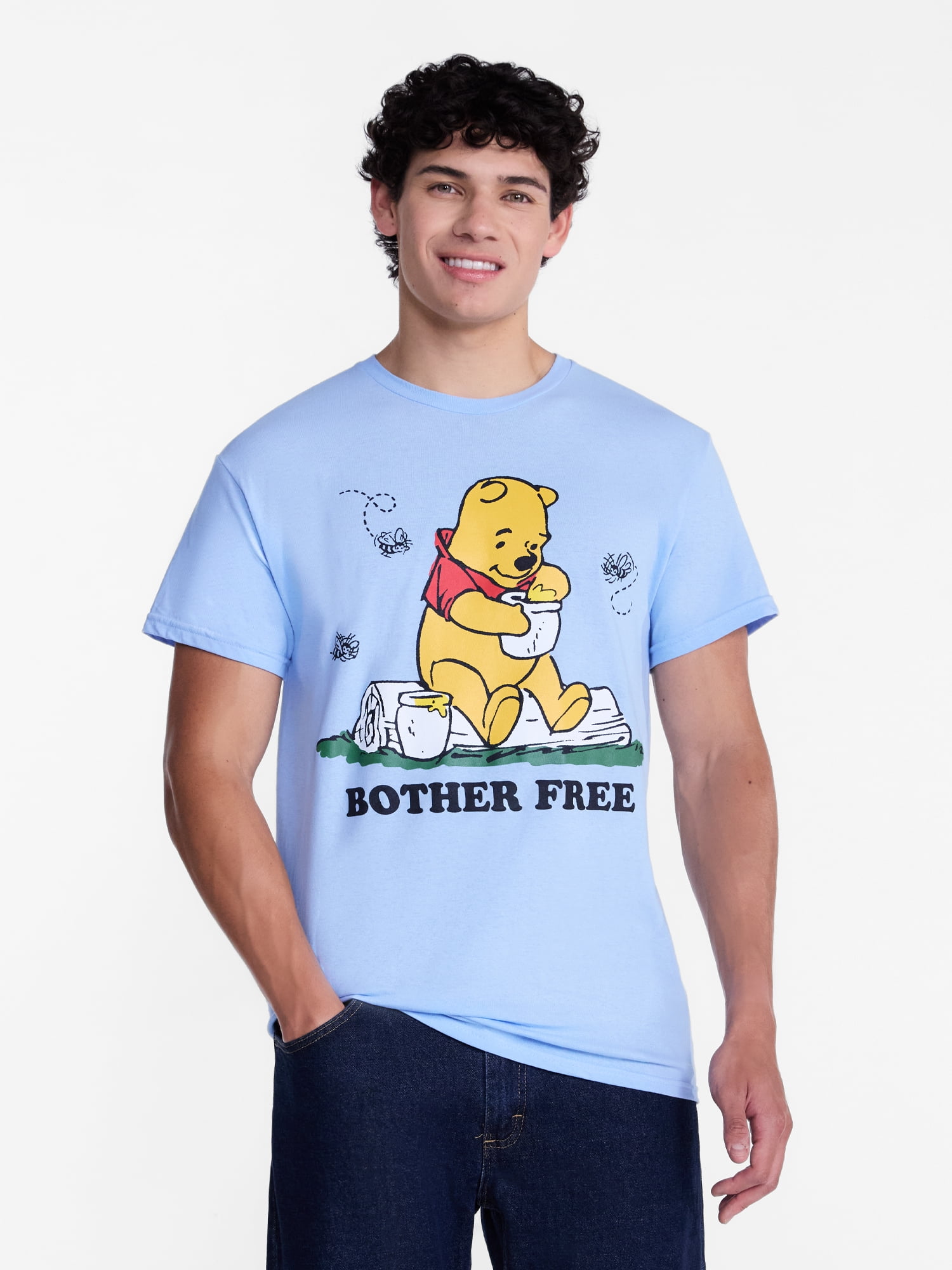 Winnie the Pooh Men's and Big Men's Bother Free Graphic Tee, Sizes S-3XL