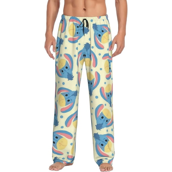 Winnie The Pooh Men's Pajama Pants Cartoon All Over Print Elastic Waistband Sleep Pants with Pockets Drawstring, Soft Unisex Lounge Bottoms Sleepwear