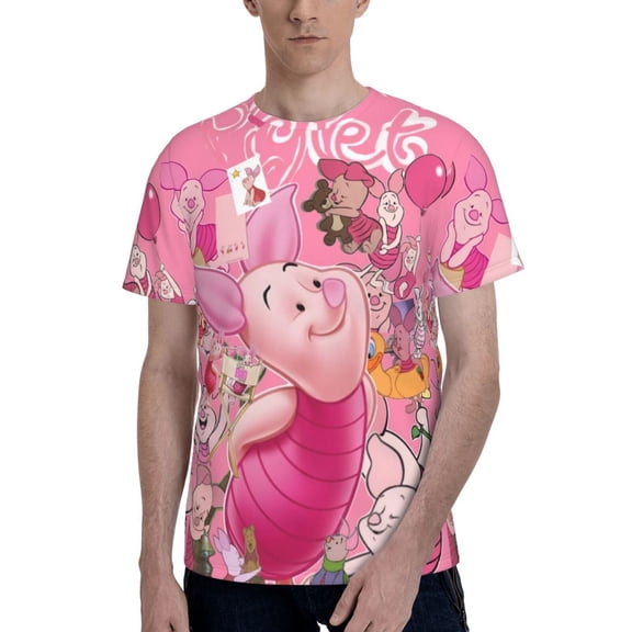 Winnie The Pooh Men's T-Shirt Graphic Print Crew Neck Unisex Short Sleeve Hip Hop Adults Tees Top Streetwear