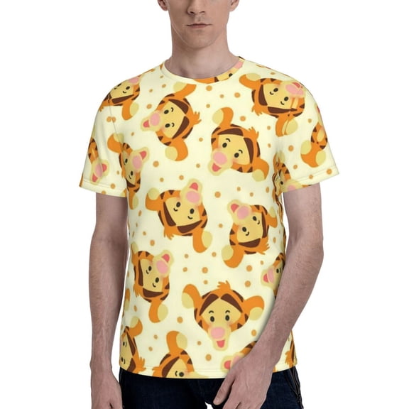 Winnie The Pooh Men's T-Shirt Graphic Print Crew Neck Unisex Short Sleeve Hip Hop Adults Tees Top Streetwear