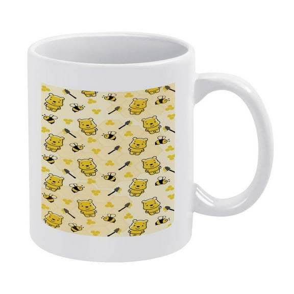 Winnie The Pooh Mug White Ceramic Coffee Mugs with Handle,Latte Cup,Water Cup,Tea Cup,Fashion Mug for Women And Men