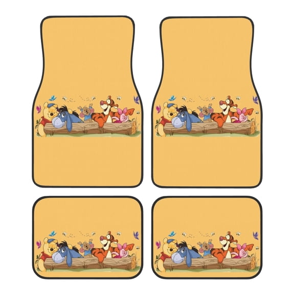 Cartoon Pattern Car Floor Mats Front Rear Premium Carpets Mat, Set of 4 Cute Cartoon Auto Foot Mats Universal Fit Vehicles