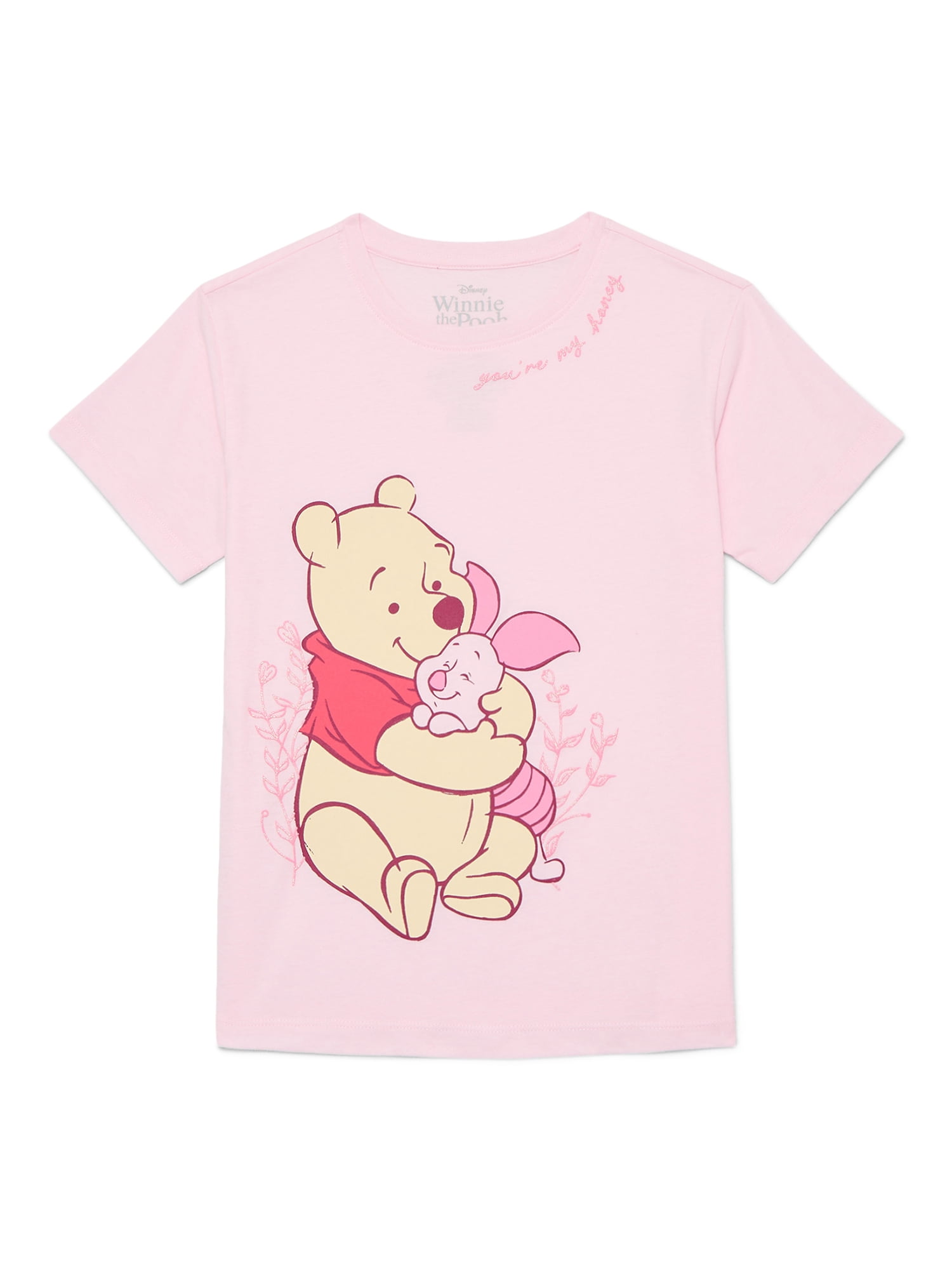 Winnie The Pooh & Piglet Girls Valentine's Day Graphic Tee, Sizes 4-16