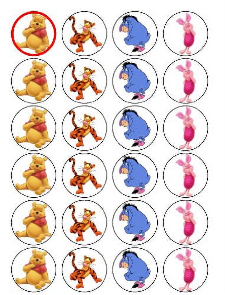 Winnie The Pooh Piglet Tigger Eeyore Edible Cupcake Toppers ABPID27340