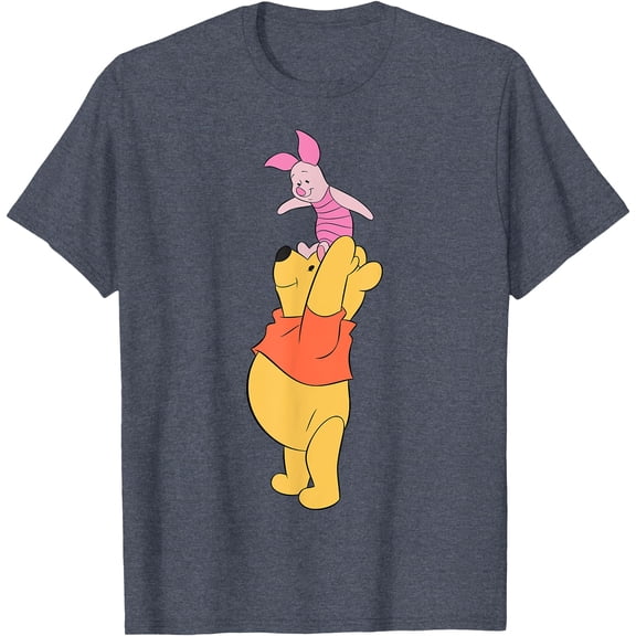 Winnie The Pooh & Piglet True Friends Portrait Unisex Softstyle T-Shirt for Men Women Kids,Heather Navy Color,Size XL