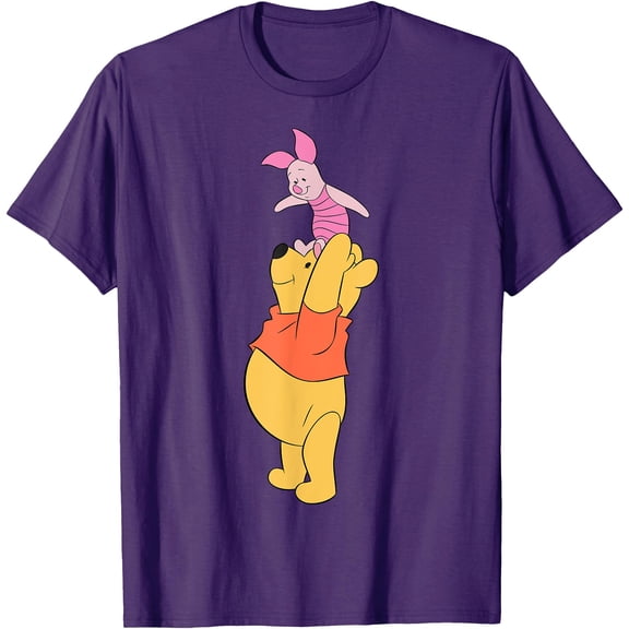 Winnie The Pooh & Piglet True Friends Portrait Unisex Softstyle T-Shirt for Men Women Kids,Purple Color,Size 4T