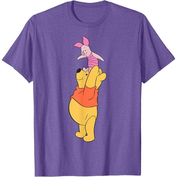 Winnie The Pooh & Piglet True Friends Portrait Unisex Softstyle T-Shirt for Men Women Kids,Purple Heather Color,Size 2XL
