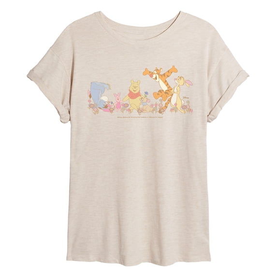 Winnie The Pooh - Pooh And Friends - Juniors Oversized Graphic T-Shirt