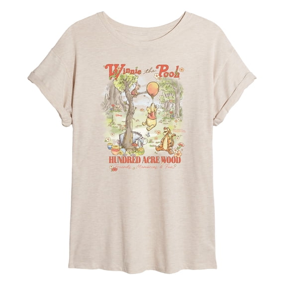 Winnie The Pooh - Pooh And Friends - Juniors Oversized Graphic T-Shirt