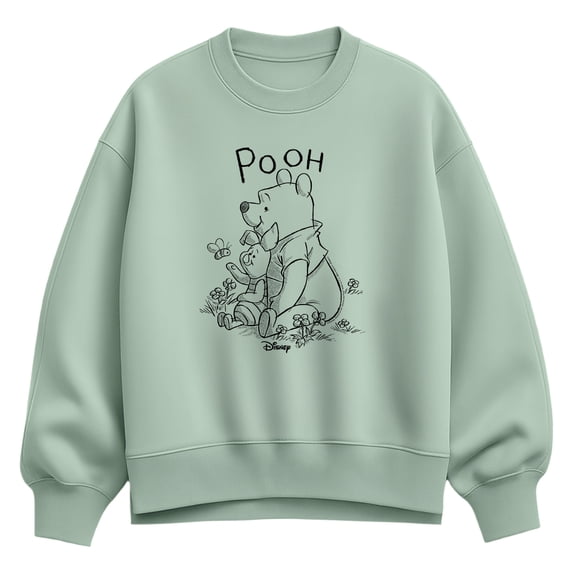 Winnie The Pooh - Pooh And Piglet - Women's Oversized Fleece Crew Sweatshirt
