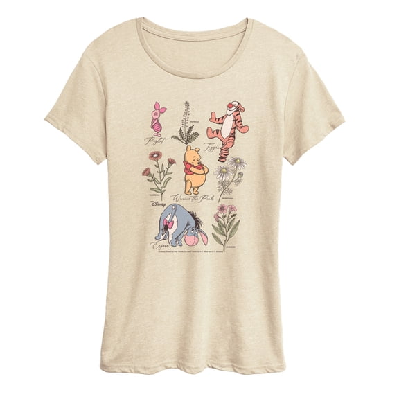 Winnie The Pooh - Pooh Friends Floral - Women's Short Sleeve Graphic T-Shirt