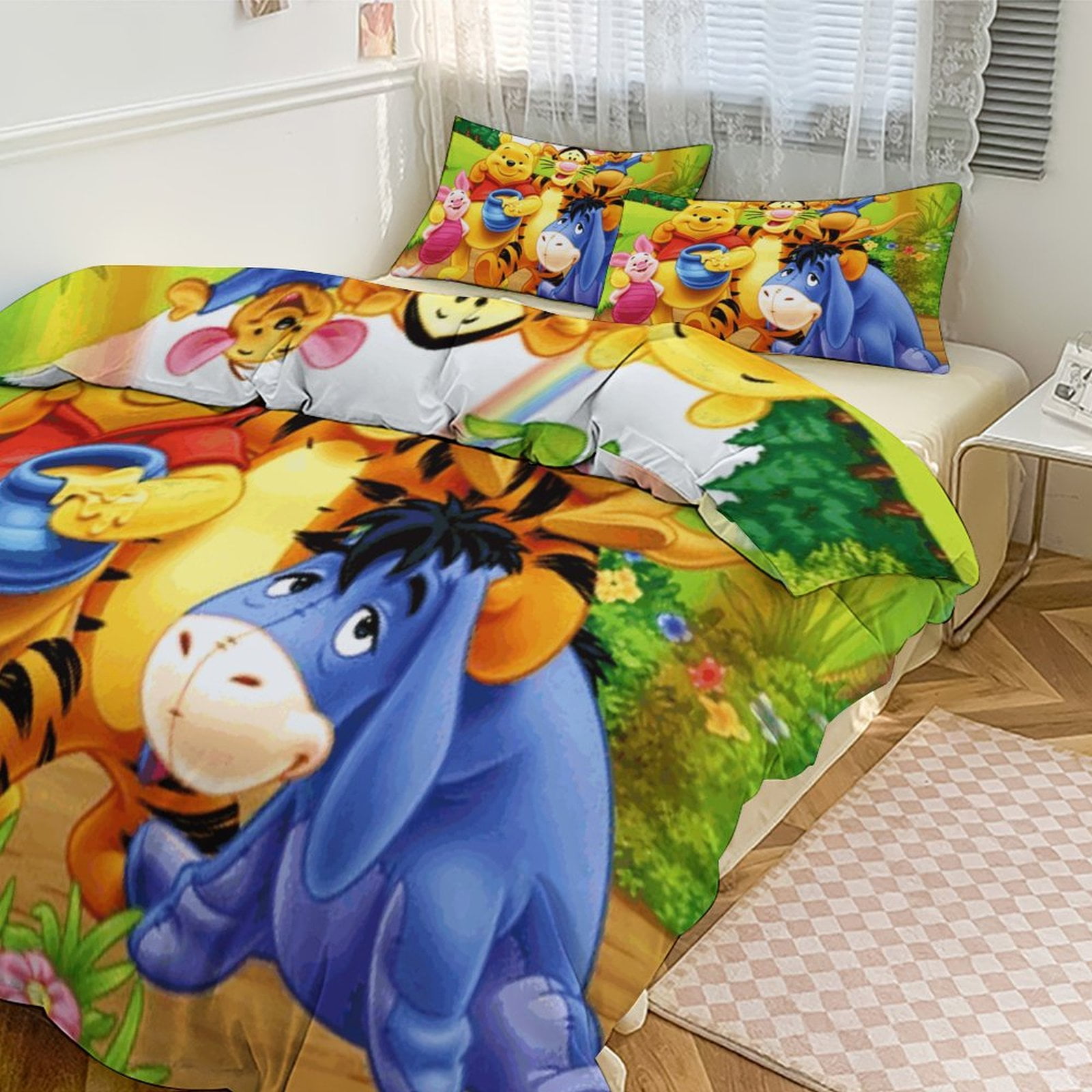 Winnie The Pooh Room Decor Bedding Set with Sheets And Pillow 3 Piece