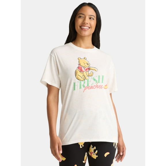 Disney Winnie the Pooh Women’s Fresh Peaches Graphic Tee, Sizes XXS-XXL