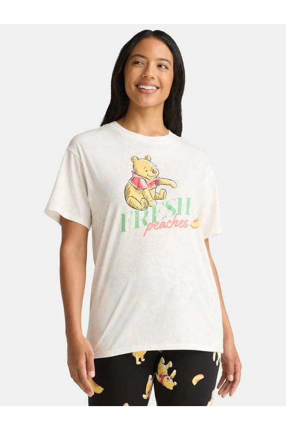 Winnie the Pooh Women’s Fresh Peaches Graphic Tee, Sizes XXS-XXL