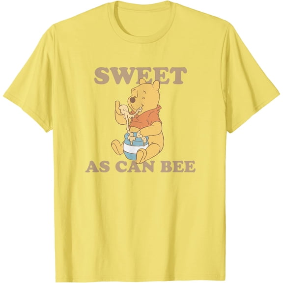 Winnie The Pooh Sweet As Can Bee Eating Honey Vintage Unisex Softstyle T-Shirt for Men Women Kids,Cornsilk Color,Size L