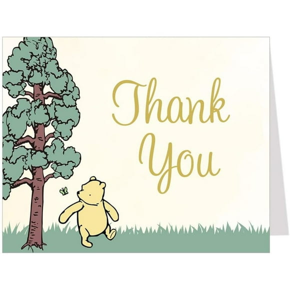Winnie The Pooh Thank You Cards Baby Shower Classic Notecards Notes With Envelopes (24 Count)