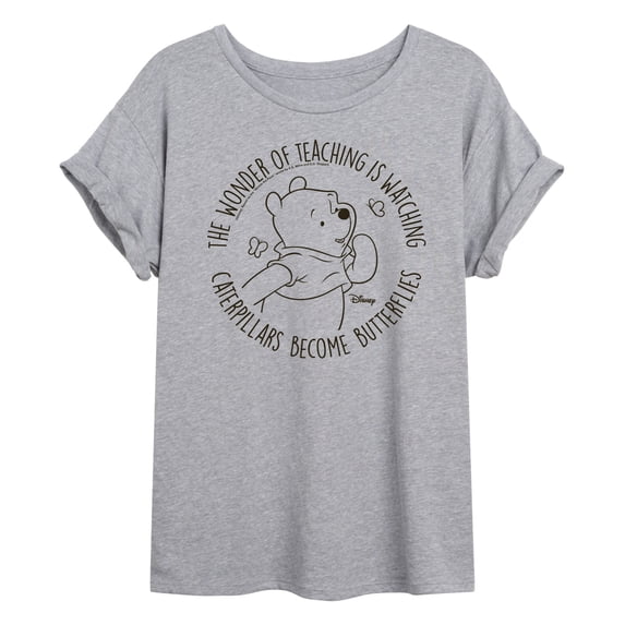 Winnie The Pooh - The Wonder Of Teaching - Juniors Oversized Graphic T-Shirt