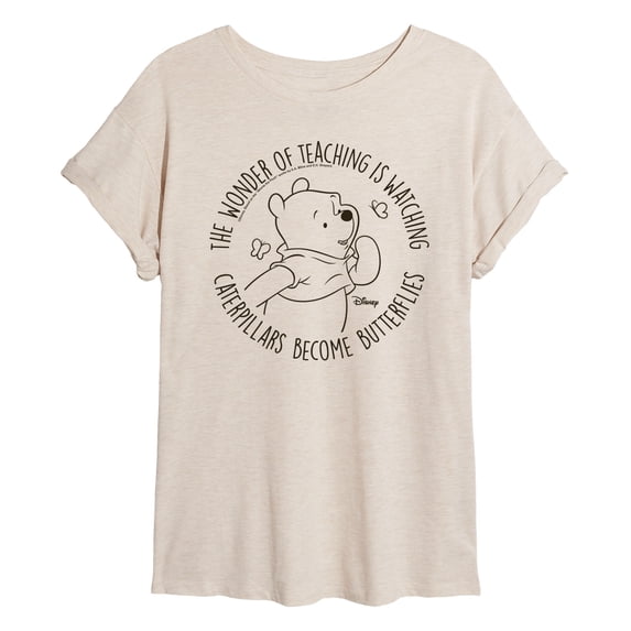 Winnie The Pooh - The Wonder Of Teaching - Juniors Oversized Graphic T-Shirt