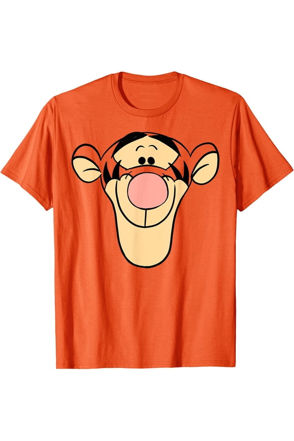 Winnie The Pooh Tigger Large Face Unisex Softstyle T-Shirt for Men Women Kids,Orange Color,Size L
