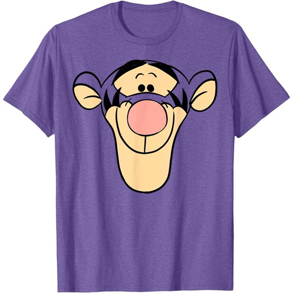 Winnie The Pooh Tigger Large Face Unisex Softstyle T-Shirt for Men Women Kids,Purple Heather Color,Size XL