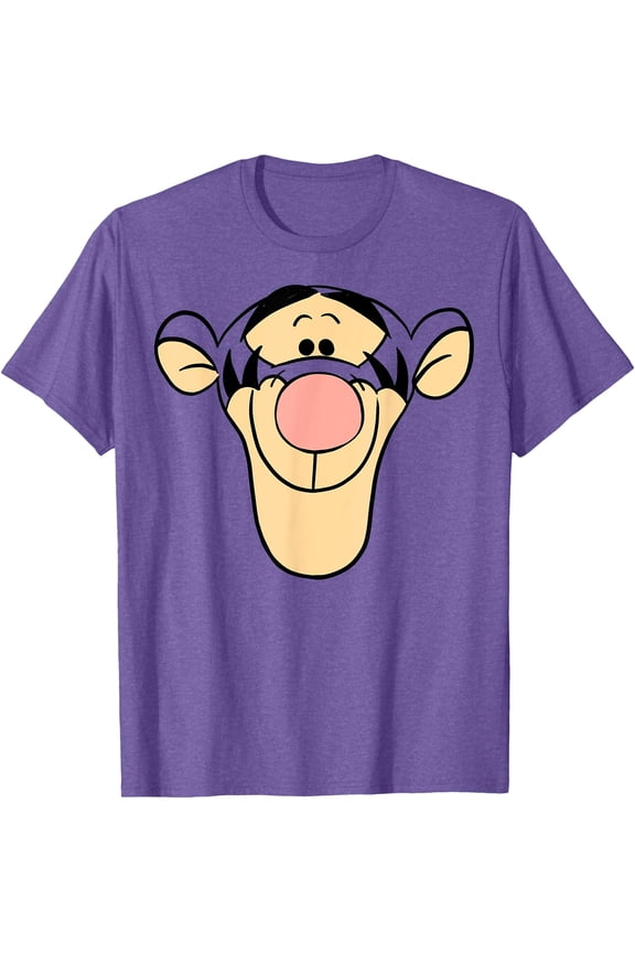 Winnie The Pooh Tigger Large Face Unisex Softstyle T-Shirt for Men Women Kids,Purple Heather Color,Size XL