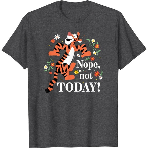 Winnie The Pooh Tigger Nope Not Today Unisex Softstyle T-Shirt for Men Women Kids,Dark Heather Grey Color,Size XL