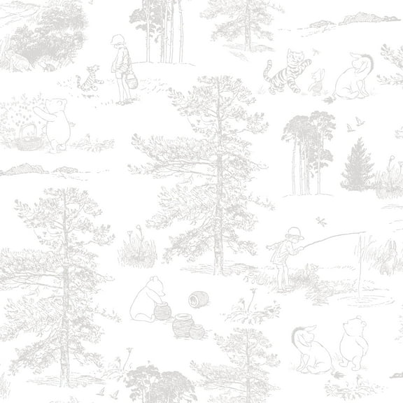 Winnie The Pooh Toile Peel & Stick Wallpaper