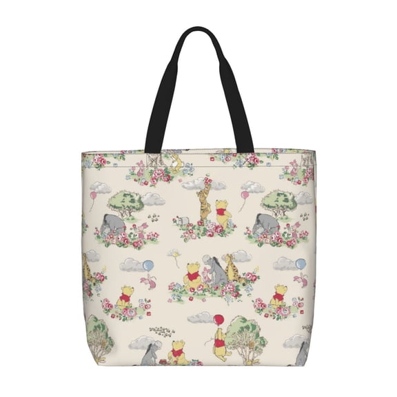 Winnie The Pooh Tote Bag Large for Women Girl Large Capacity Shopping Bags Shoulder Cord Purse with Inner Pocket