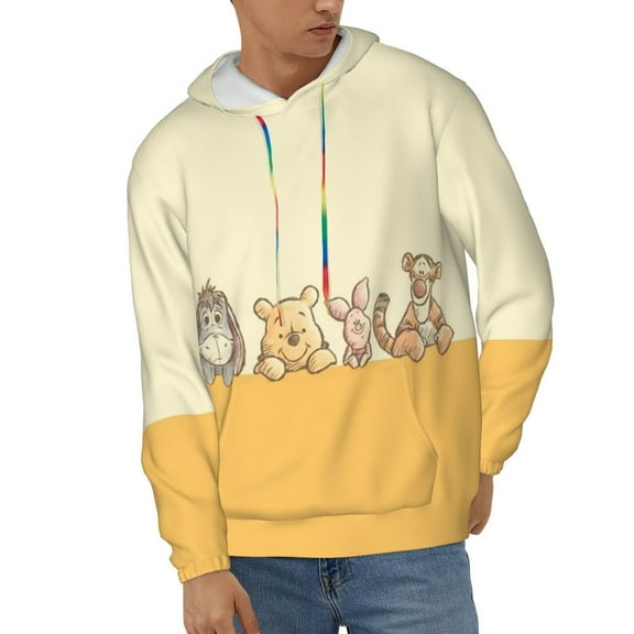 Winnie The Pooh Unisex Hoodies 3D Print Hooded Sweatshirt for Men Women, Long Sleeve Fall Pullover Top with Pockets