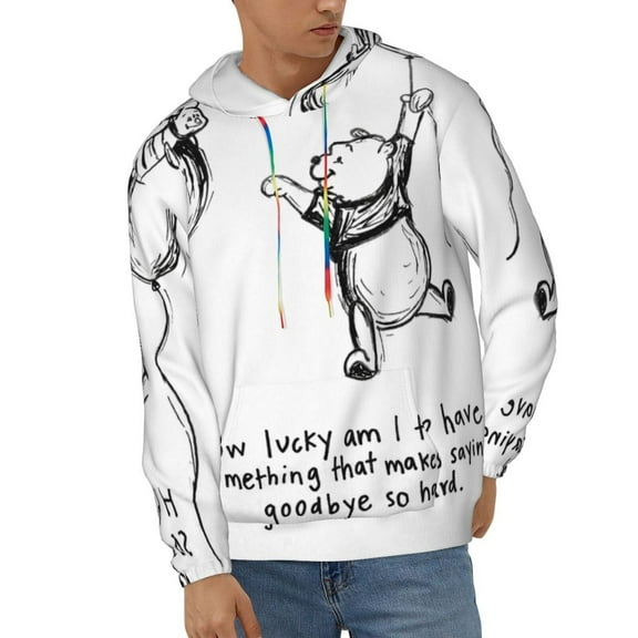 Winnie The Pooh Unisex Hoodies 3D Print Hooded Sweatshirt for Men Women, Long Sleeve Fall Pullover Top with Pockets