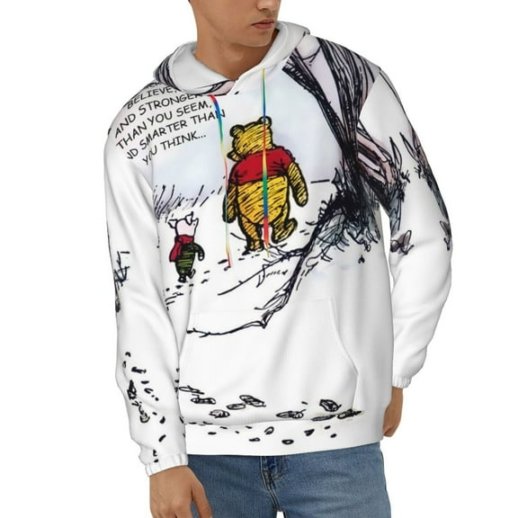 Winnie The Pooh Unisex Hoodies 3D Print Hooded Sweatshirt for Men Women, Long Sleeve Fall Pullover Top with Pockets