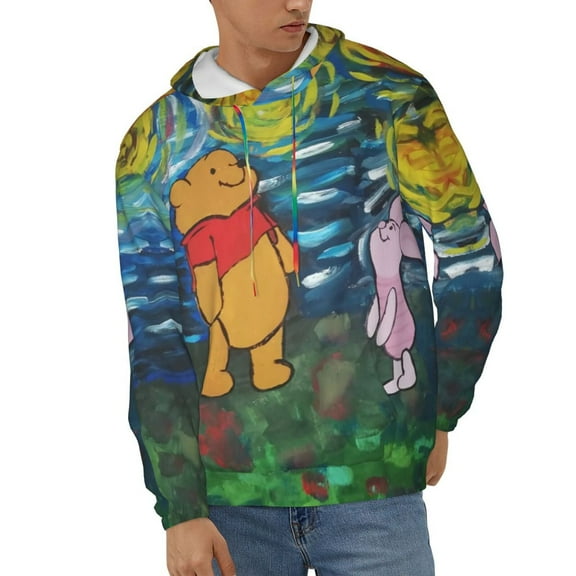 Winnie The Pooh Unisex Hoodies 3D Print Hooded Sweatshirt for Men Women, Long Sleeve Fall Pullover Top with Pockets