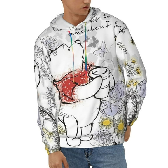 Winnie The Pooh Unisex Hoodies 3D Print Hooded Sweatshirt for Men Women, Long Sleeve Fall Pullover Top with Pockets