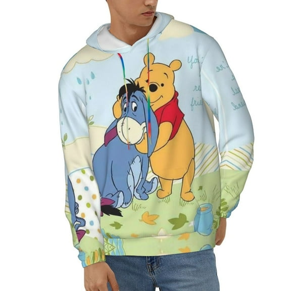 Winnie The Pooh Unisex Hoodies 3D Print Hooded Sweatshirt for Men Women, Long Sleeve Fall Pullover Top with Pockets