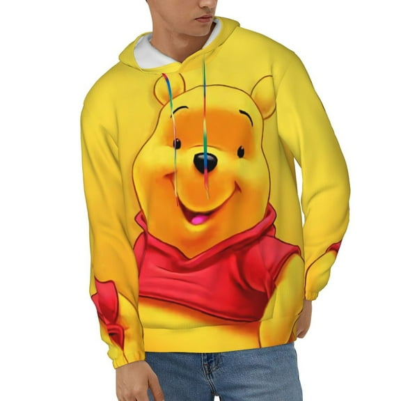 Winnie The Pooh Unisex Hoodies 3D Print Hooded Sweatshirt for Men Women, Long Sleeve Fall Pullover Top with Pockets