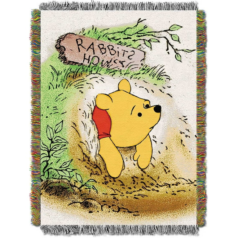 USA製 Disney Pooh tapestry rug Classic Pooh Disney Pooh & Friends Tea Party Rug Tapestry