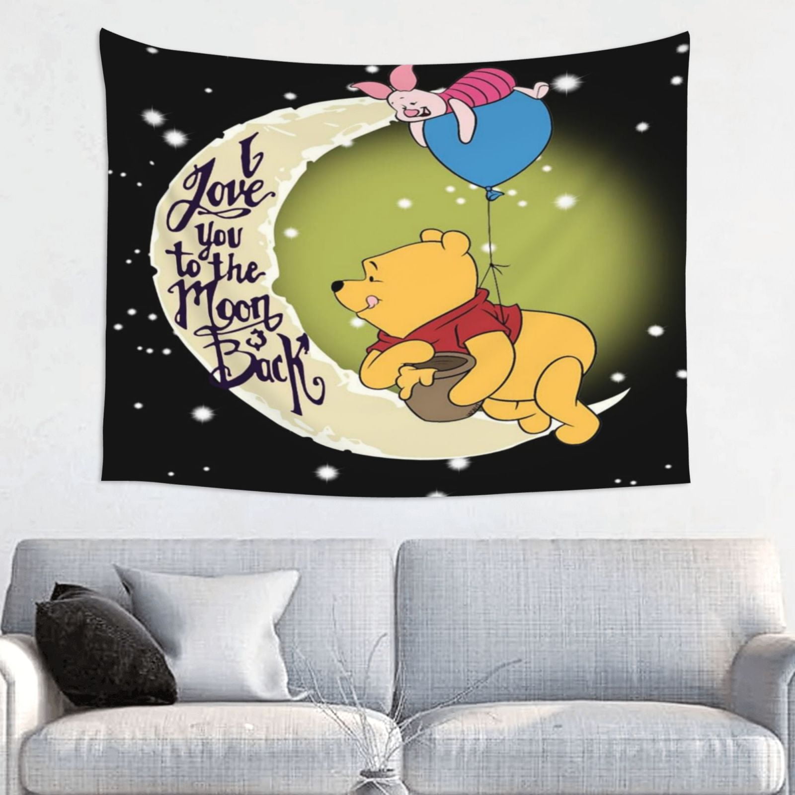 USA製 Disney Pooh tapestry rug Disney Pooh Cotton Tapestry Throw Rug