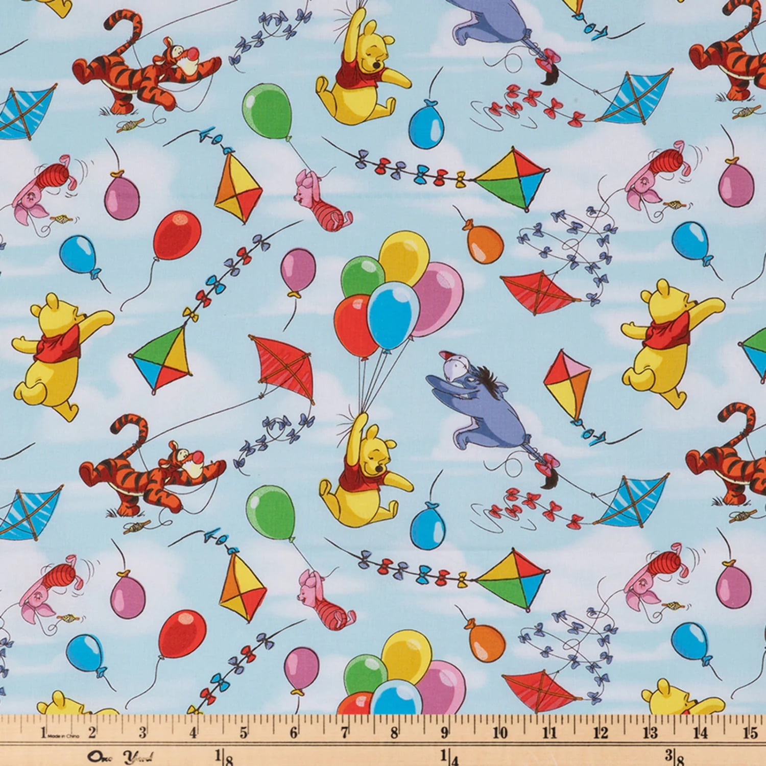 Winnie the Pooh Balloon White Fabric