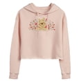thumbnail image 1 of Winnie The Pooh - Winnie Florals - Juniors Cropped Fleece Hoodie Sweatshirt, 1 of 4