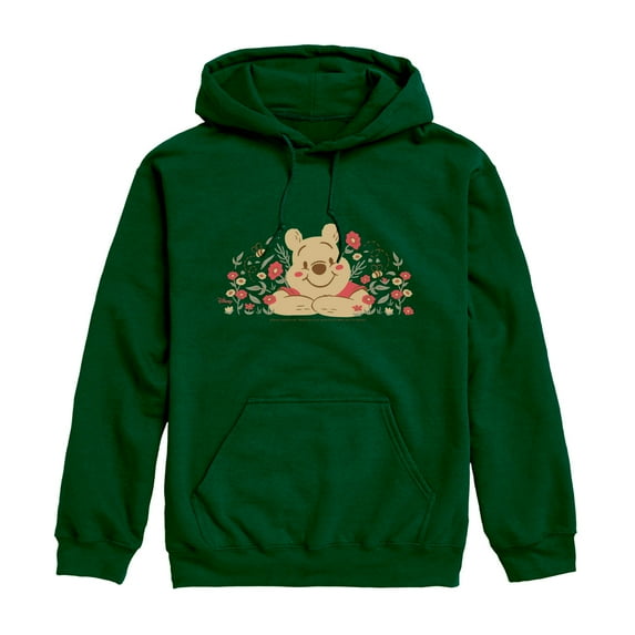 Winnie The Pooh - Winnie Florals -Mens Long Sleeve Fleece Pullover Hoodie