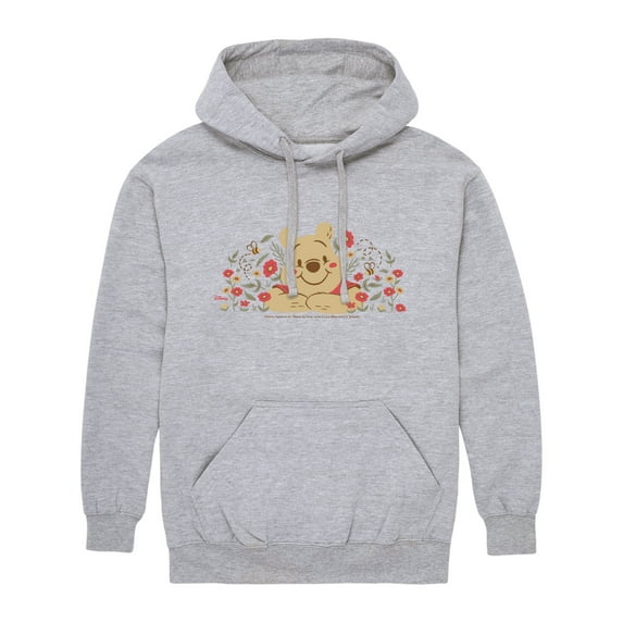 Winnie The Pooh - Winnie Florals -Mens Long Sleeve Fleece Pullover Hoodie
