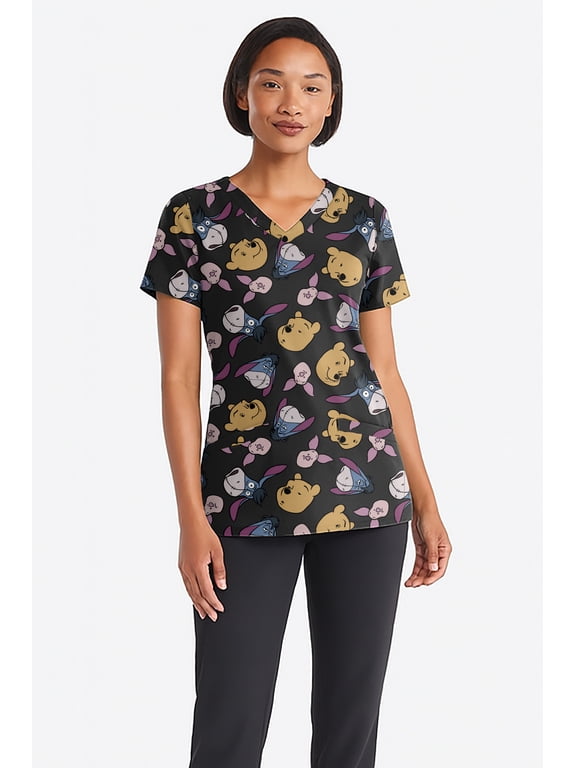 Women's Graphic Scrub Top, Sizes S-3XL