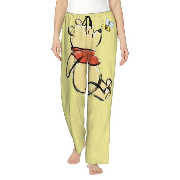 Winnie The Pooh Women's Pajama Pants Comfy Casual Loose Sleep Bottoms Pants Drawstring Wide Leg Long Lounge Pants
